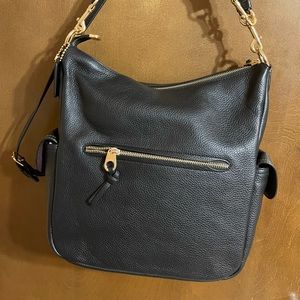 NWOT Coach Black Pennie Shoulder Bag Gold Accents